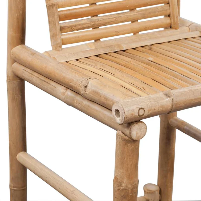 Lot de 2 tabourets de bar chaises hautes style tropical en bambou brun DEC029606