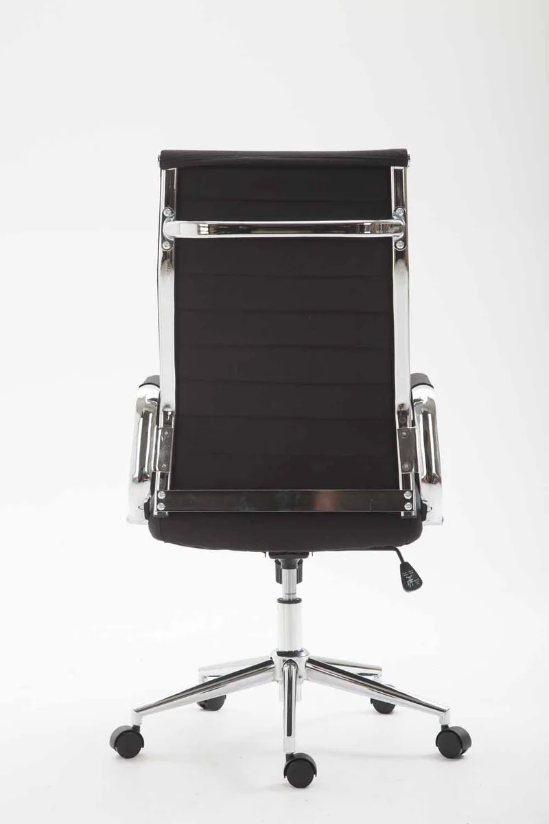 Fauteuil de bureau en tissu noir avec assise rembourrée pivotant BUR10232
