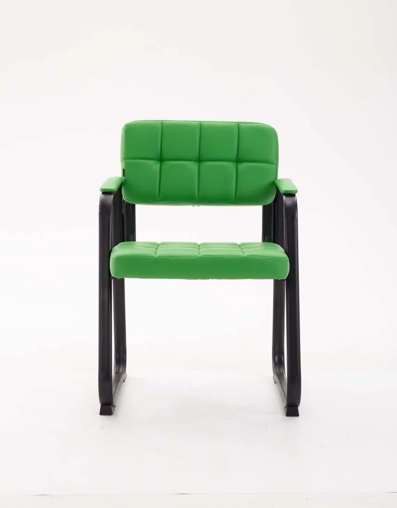 Chaise visiteur fauteuil de bureau sans roulette synthétique vert BUR10227