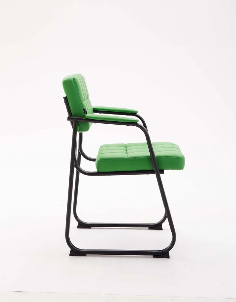 Chaise visiteur fauteuil de bureau sans roulette synthétique vert BUR10227