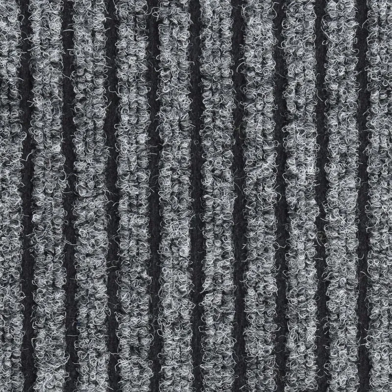 Paillasson rayé bordure noire support en vinyle antidérapant 60 x 80 cm PP gris DEC040643