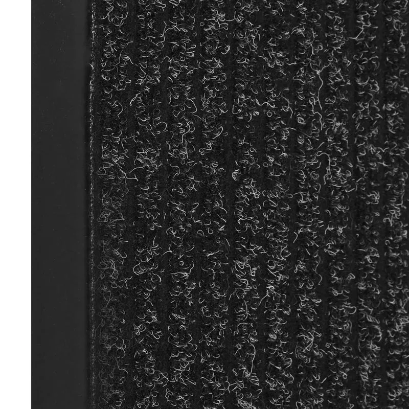 Paillasson rayé 40 x 60 cm feutre aiguilleté anthracite et vinyle antidérapant DEC040635
