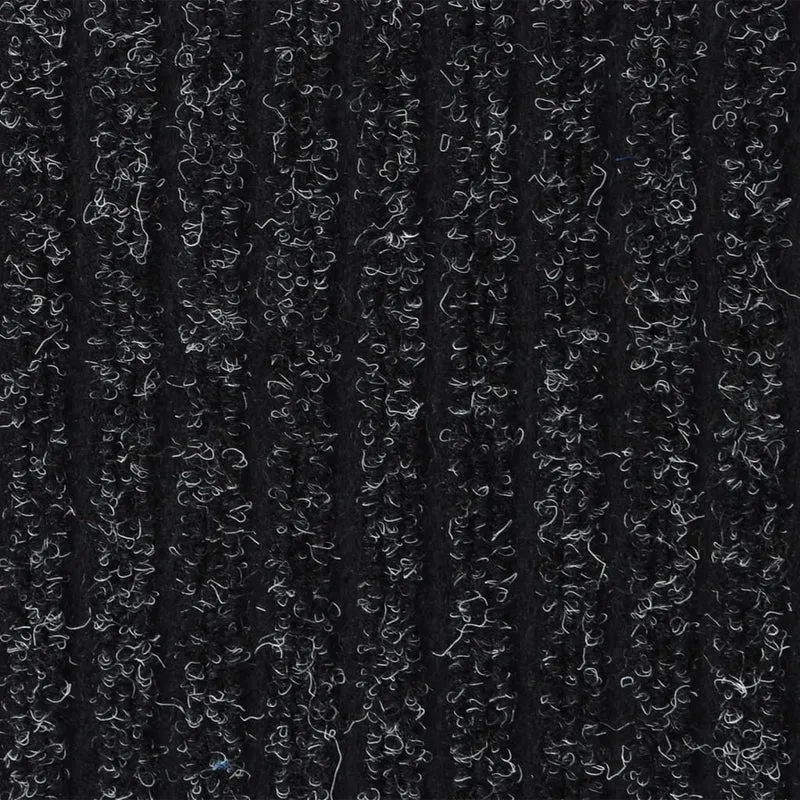 Paillasson rayé 40 x 60 cm feutre aiguilleté anthracite et vinyle antidérapant DEC040635