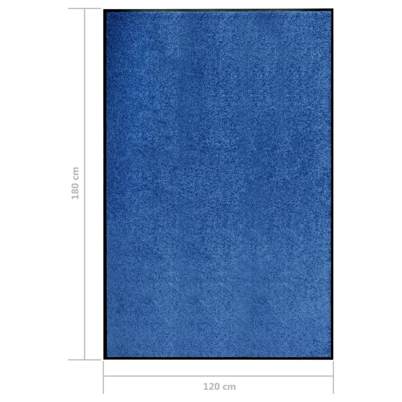 Paillasson lavable 120 x 180 cm PVC antidérapant et polyamide bleu DEC040600