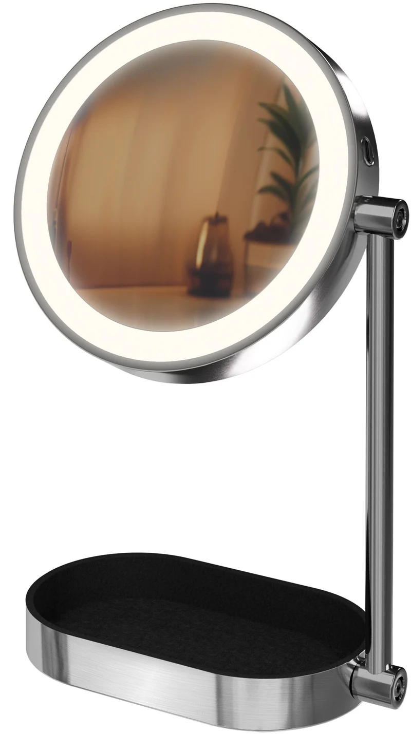 Miroir de maquillage tactile double face trois couleurs de lumière LED intensité variable 10_0008965
