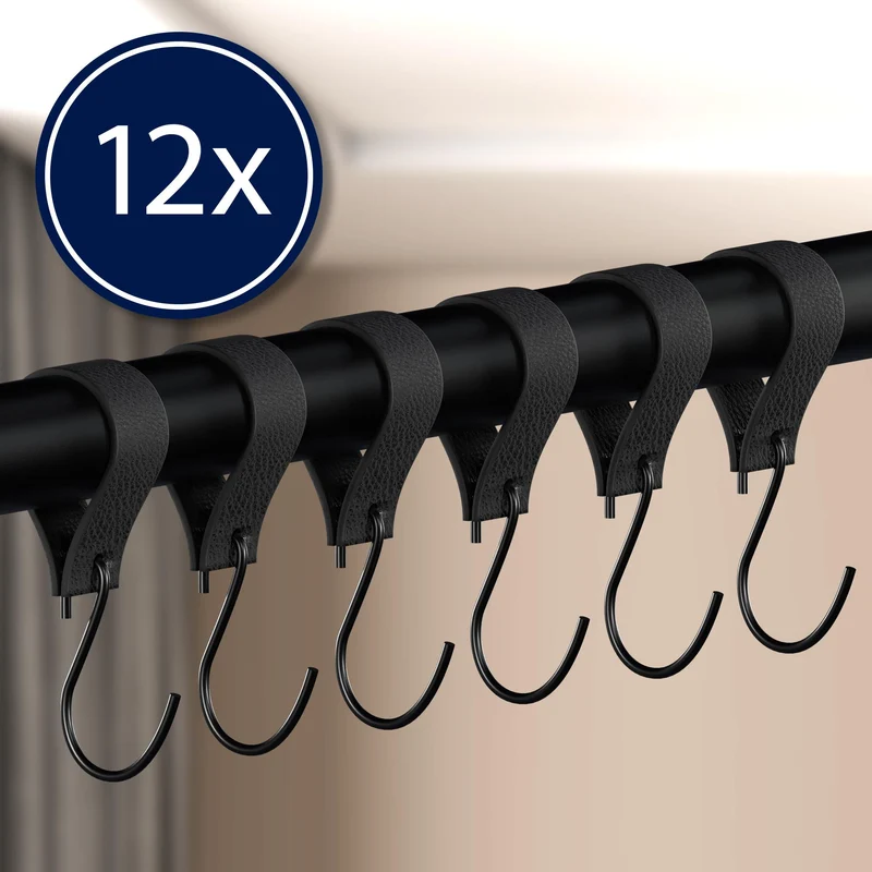 Tringle à vêtements suspendue porte-manteau avec 12 patères 60x60 cm acier thermolaqué noir 10_0009015