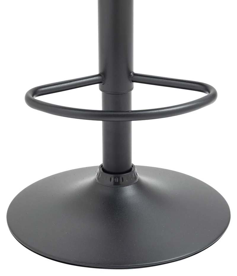 Tabouret de bar en velours rembourré marron base trompette métal noir mat TDB10421