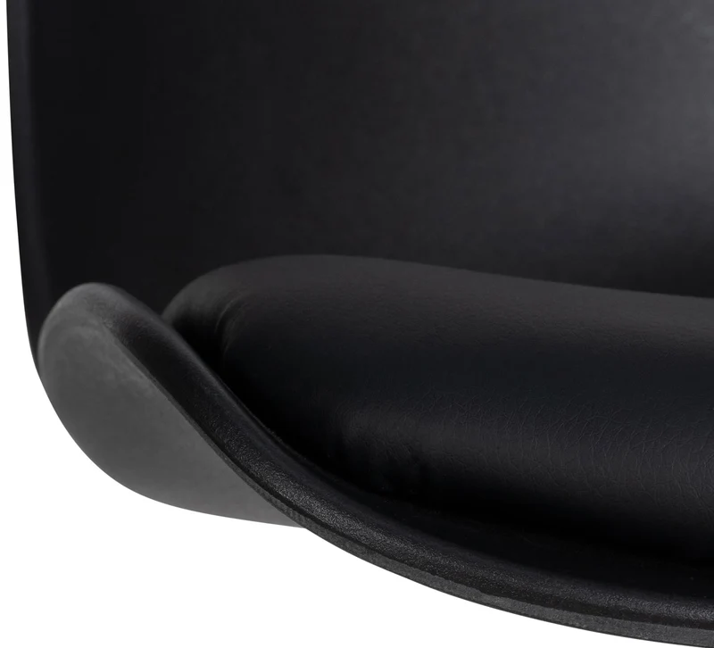 Lot de 4 tabourets de bar hauteur réglable et siège pivotant avec siège en plastique et PVC noir métal noir 10_0004493