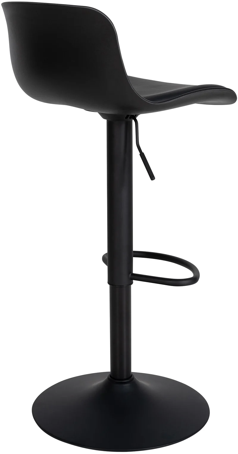 Tabouret de bar x1 hauteur réglable et siège pivotant avec siège en plastique noir métal noir 10_0004531