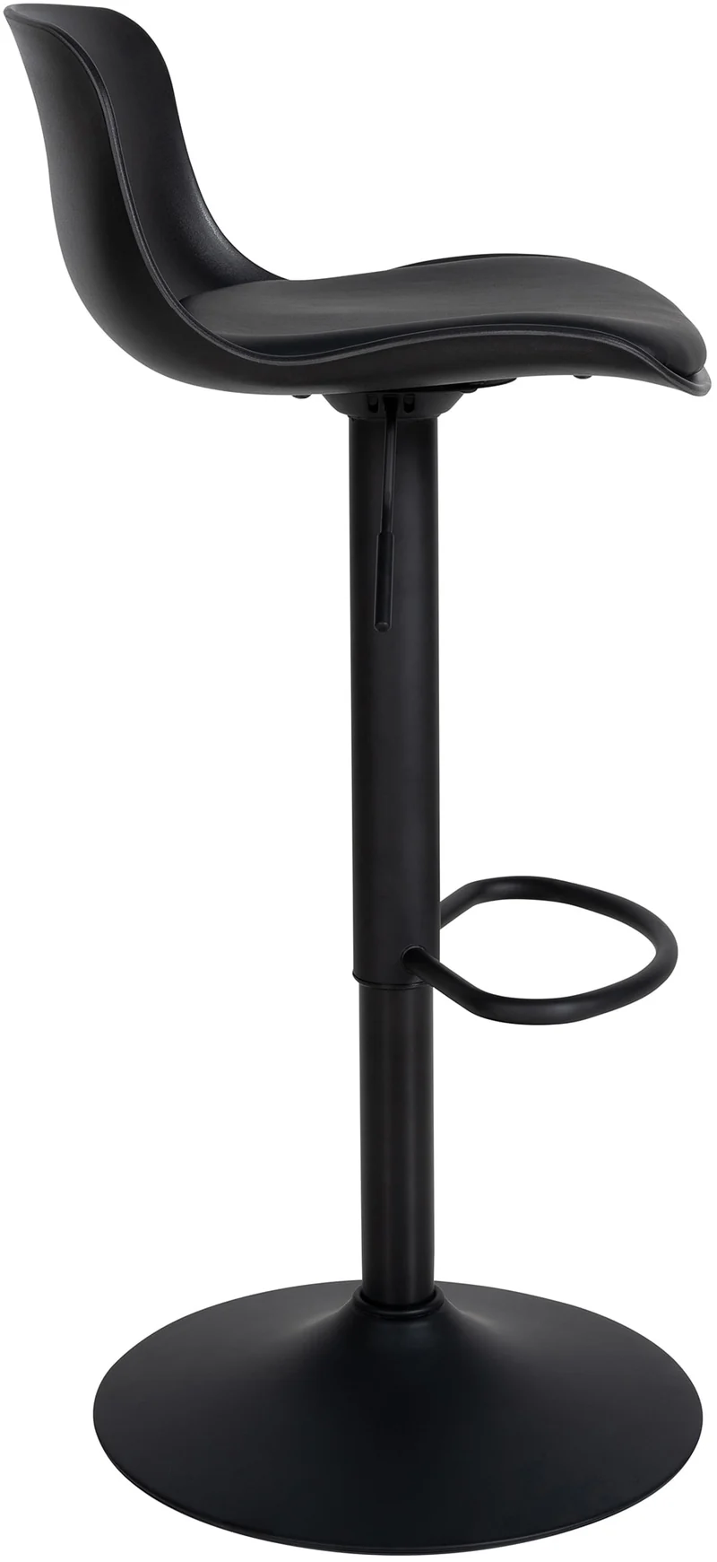 Lot de 2 tabourets de bar hauteur réglable et siège pivotant avec siège en plastique et PVC noir métal noir 10_0004016