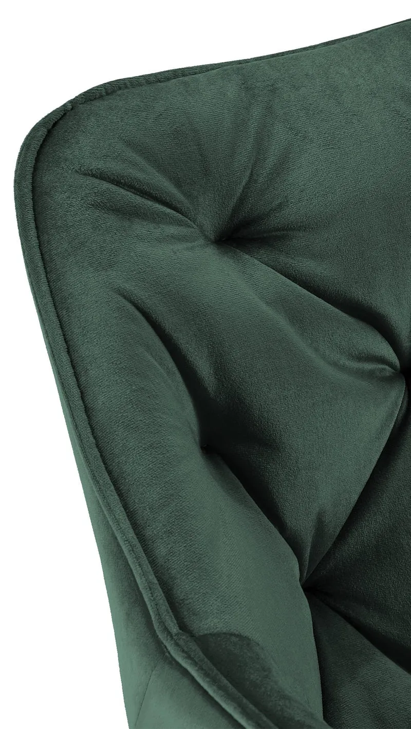 Lot de 4 chaises de salle à manger coutures décoratives en velours vert et pieds en métal noir 10_0007575