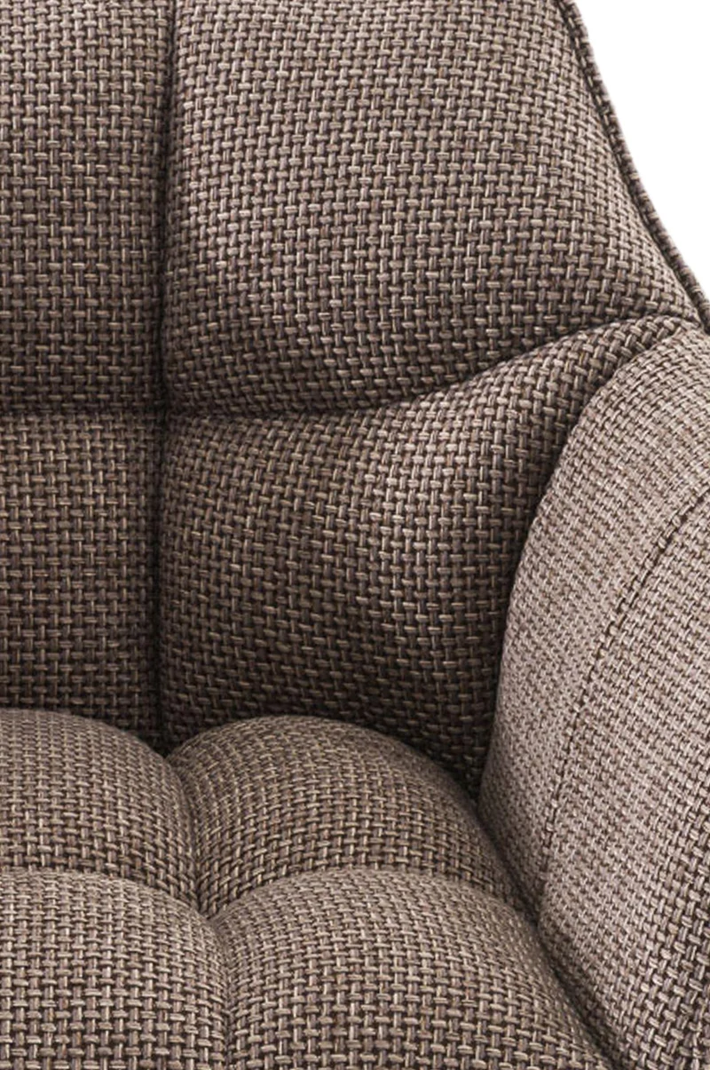 Tabouret de bar x1 réglable en tissu marron clair assise enveloppante capitonnée avec base carrée acier inoxydable 10_0006841