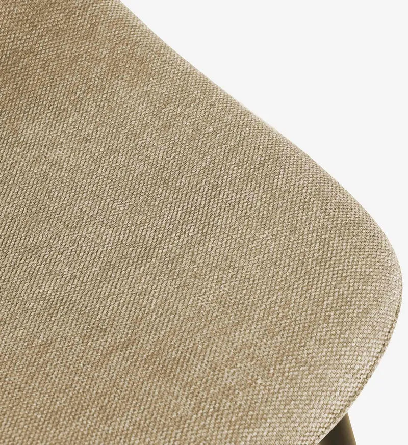 Lot de 4 chaises de salle à manger design simple avec pieds en métal noir assise en tissu taupe 10_0007540