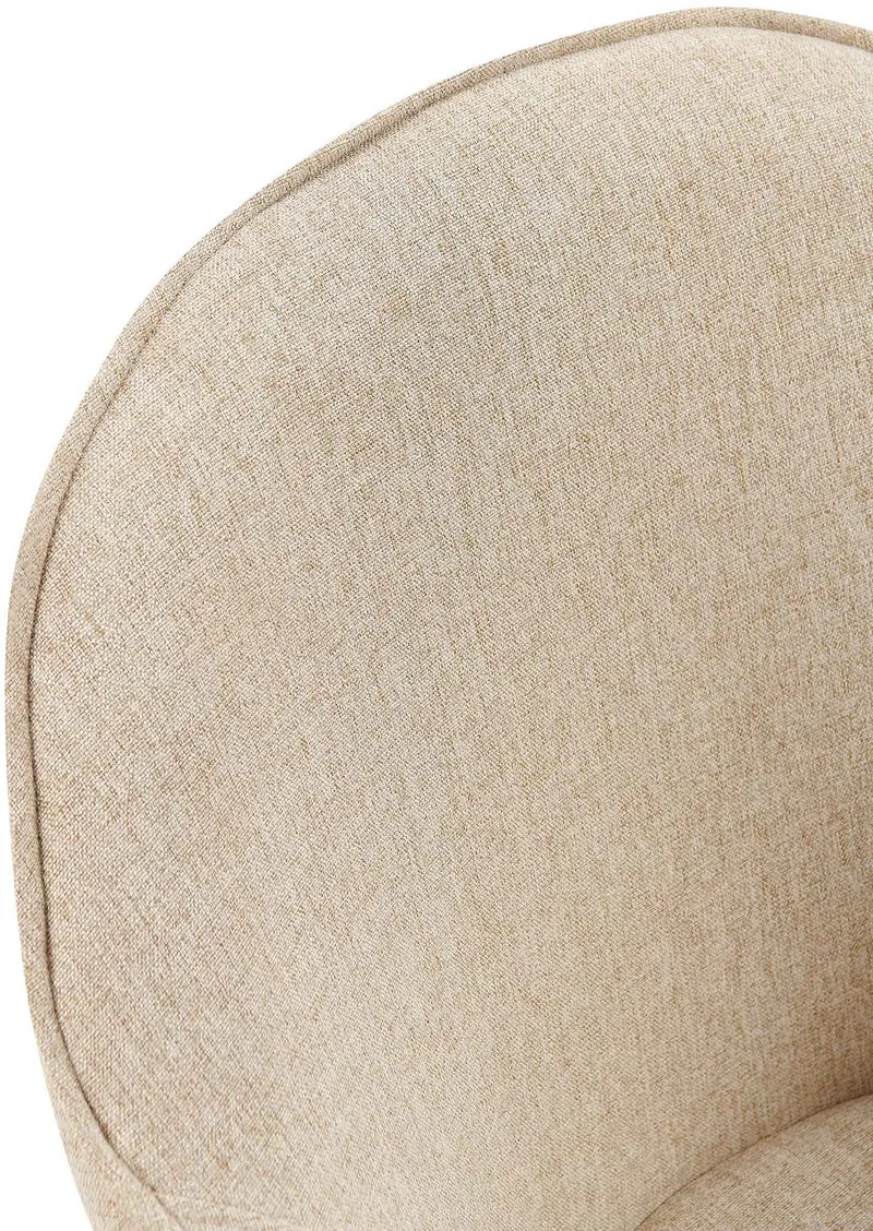 Lot de 2 chaises de salle à manger moderne et confortable en tissu taupe et pieds en métal noir 10_0007409