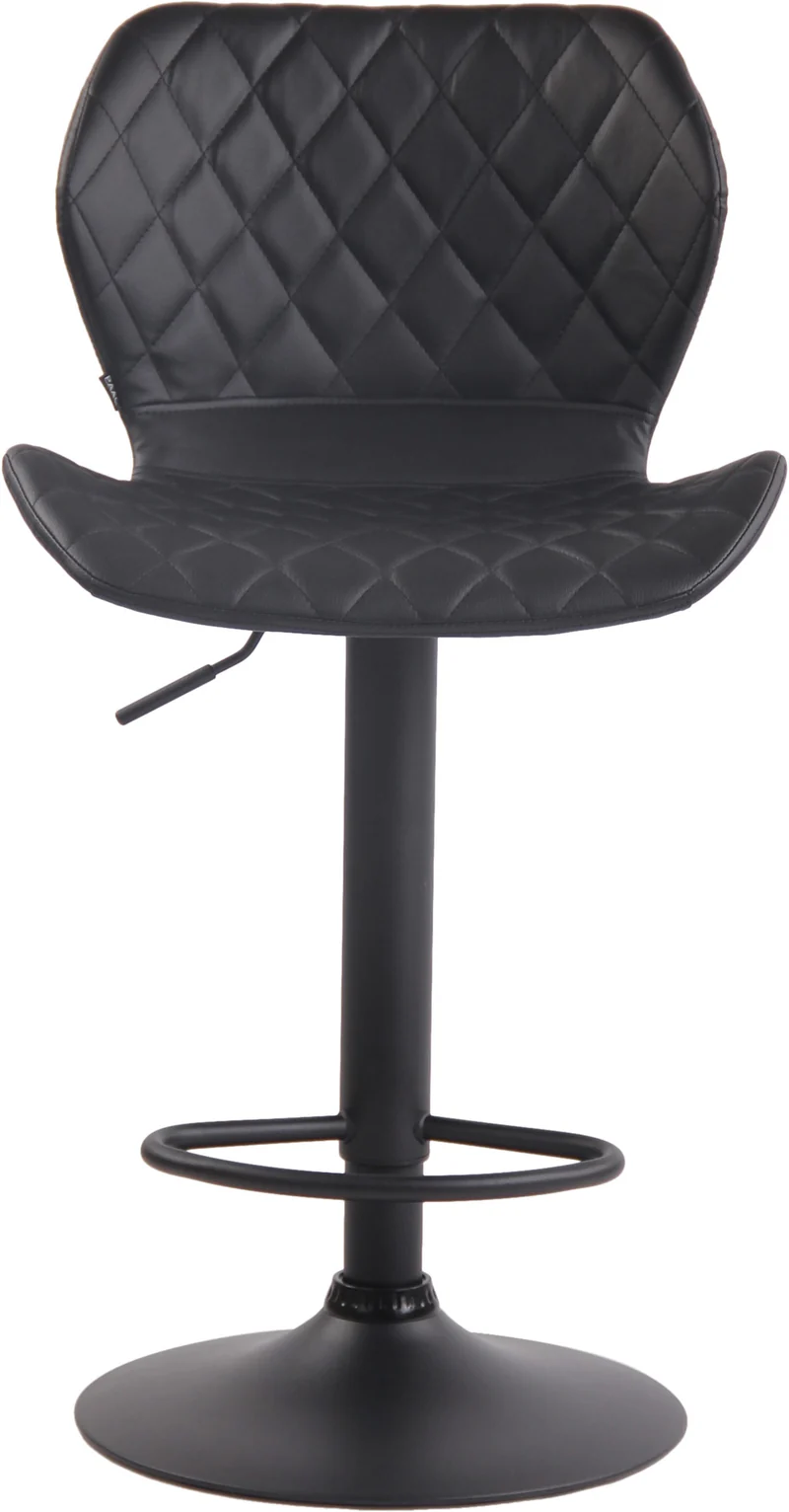 Lot de 2 tabourets de bar avec repose-pieds hauteur réglable assise en similicuir noir cadre métal noir 10_0005964
