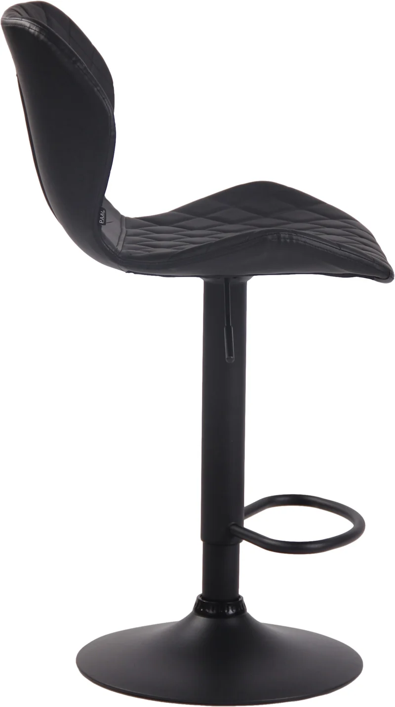 Lot de 2 tabourets de bar avec repose-pieds hauteur réglable assise en similicuir noir cadre métal noir 10_0005964