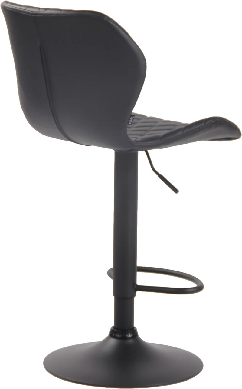 Tabouret de bar x1 avec repose-pieds hauteur réglable assise en similicuir noir cadre métal noir 10_0005615