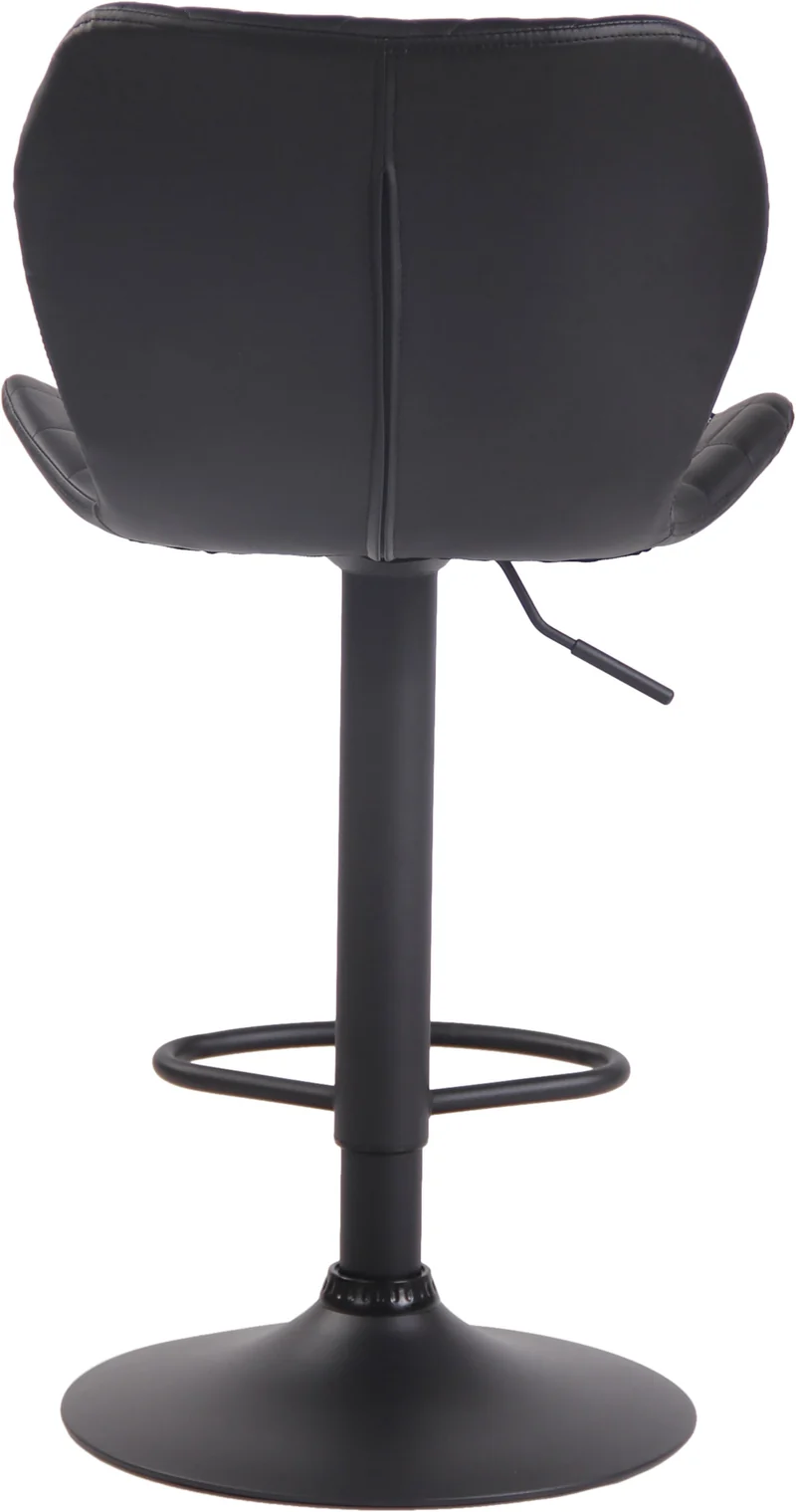 Tabouret de bar x1 avec repose-pieds hauteur réglable assise en similicuir noir cadre métal noir 10_0005615