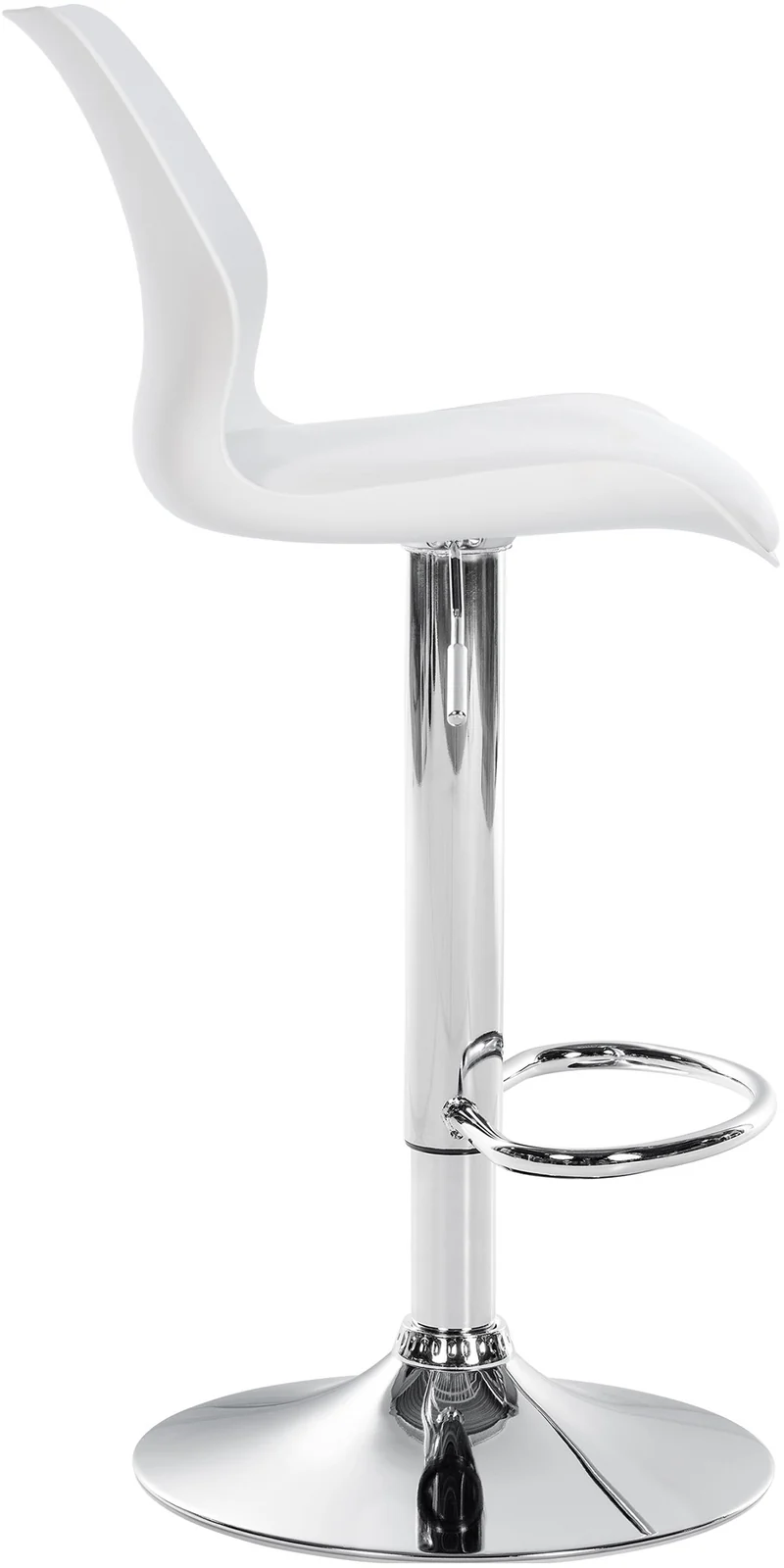 Tabouret de bar x1 avec repose-pieds hauteur réglable pivotant en PVC et plastique blanc et métal 10_0005616