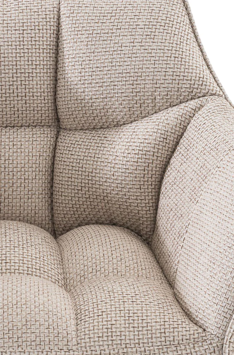 Tabouret de bar x1 réglable en tissu beige assise enveloppante capitonnée et avec base carrée en acier inoxydable 10_0005619