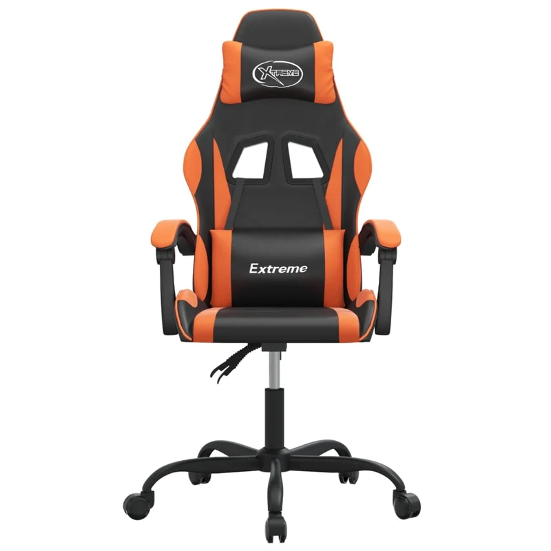 Fauteuil de bureau chaise gaming pivotante noir et orange PVC orange DEC026042