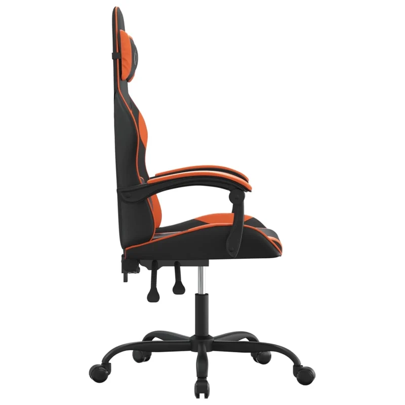 Fauteuil de bureau chaise gaming pivotante noir et orange PVC orange DEC026042