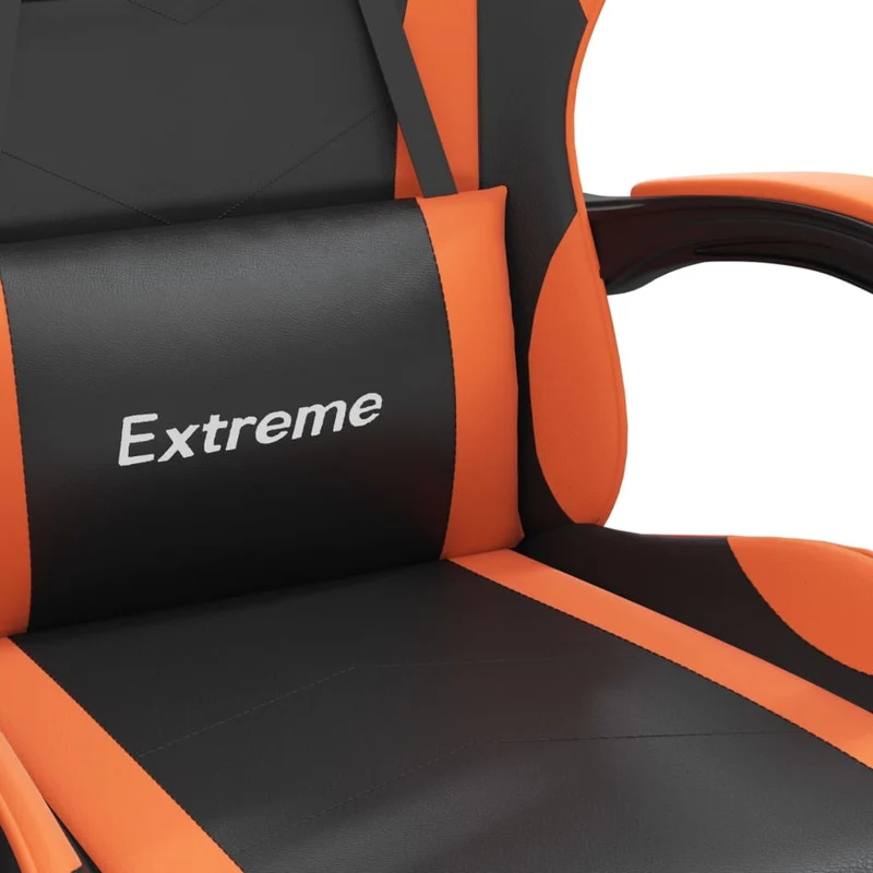 Fauteuil de bureau chaise gaming pivotante noir et orange PVC orange DEC026042