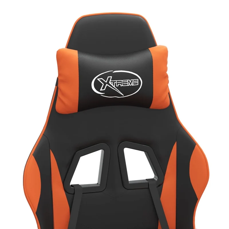 Fauteuil de bureau chaise gaming pivotante noir et orange PVC orange DEC026042