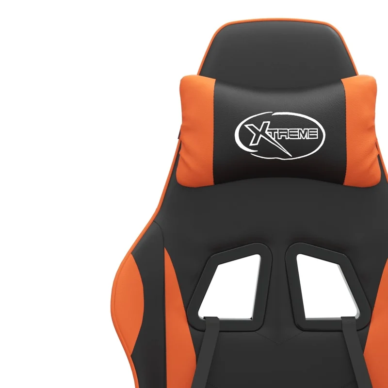 Fauteuil de bureau chaise gaming pivotante noir et orange PVC orange DEC026042