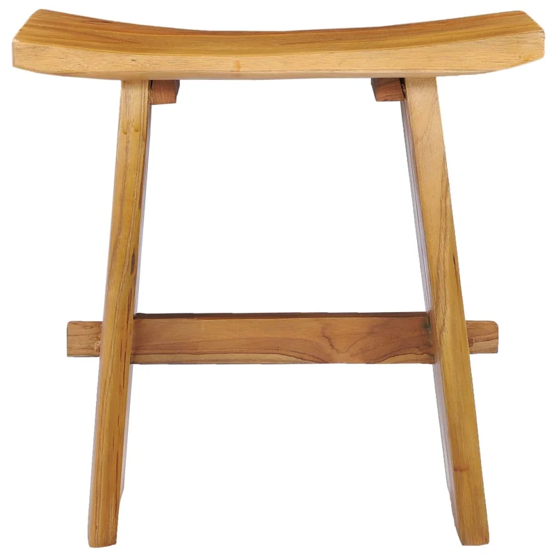 Tabouret assise support plante design rustique bois de teck massif brun DEC026335