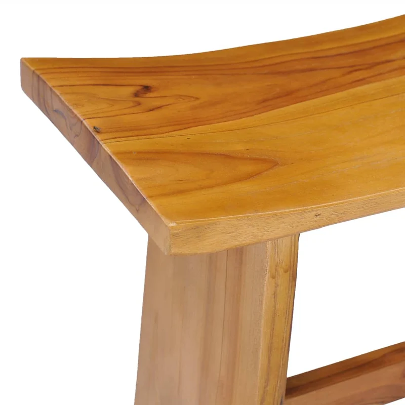 Tabouret assise support plante design rustique bois de teck massif brun DEC026335