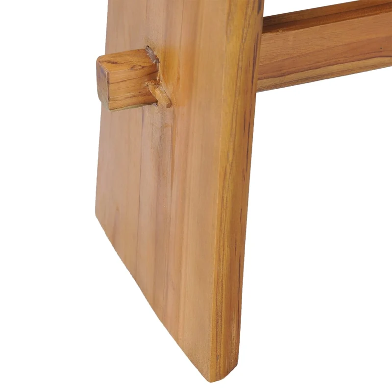 Tabouret assise support plante design rustique bois de teck massif brun DEC026335