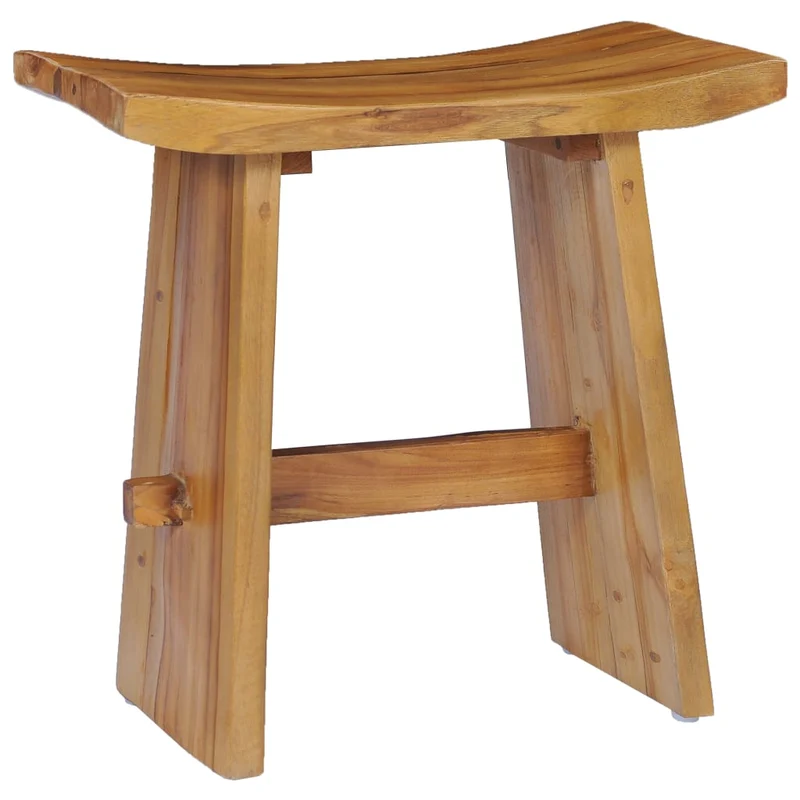 Tabouret assise support plante design rustique bois de teck massif brun DEC026335