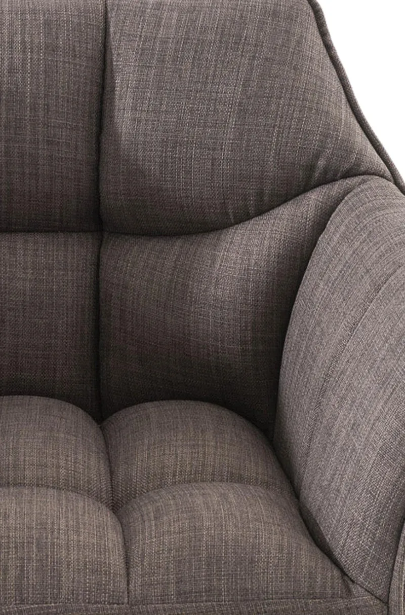 Lot de 2 tabourets de bar réglable en tissu gris assise enveloppante capitonnée et avec base carrée en métal noir 10_0006705