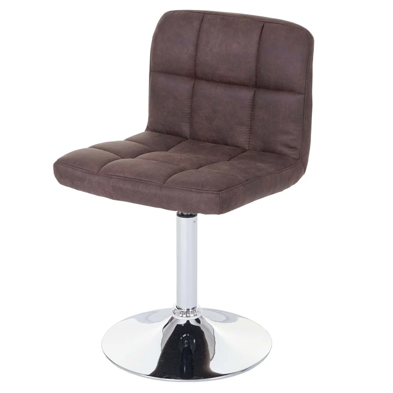 Lot de 2 chaises de salle à manger imitation daim marron pivotante CDS04099