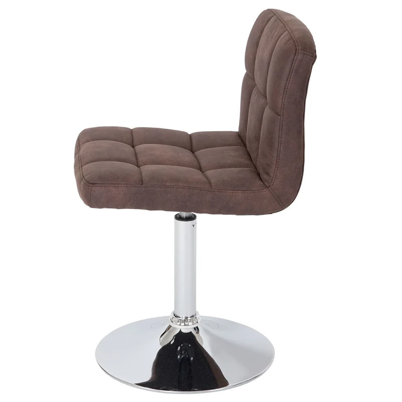 Lot de 2 chaises de salle à manger imitation daim marron pivotante CDS04099