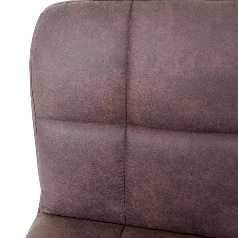 Lot de 2 chaises de salle à manger imitation daim marron pivotante CDS04099