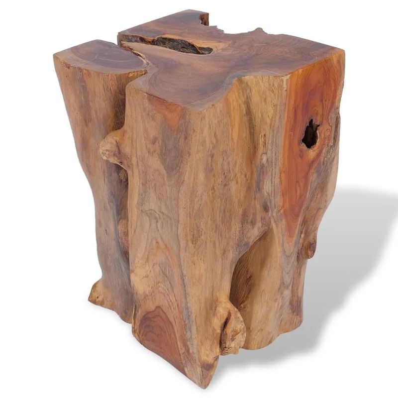 Tabouret assise support de plantes 30 x 30 x 40 cm en bois de teck massif brun DEC026334
