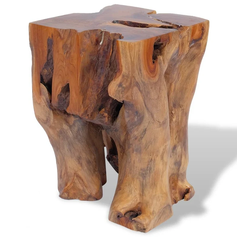 Tabouret assise support de plantes 30 x 30 x 40 cm en bois de teck massif brun DEC026334