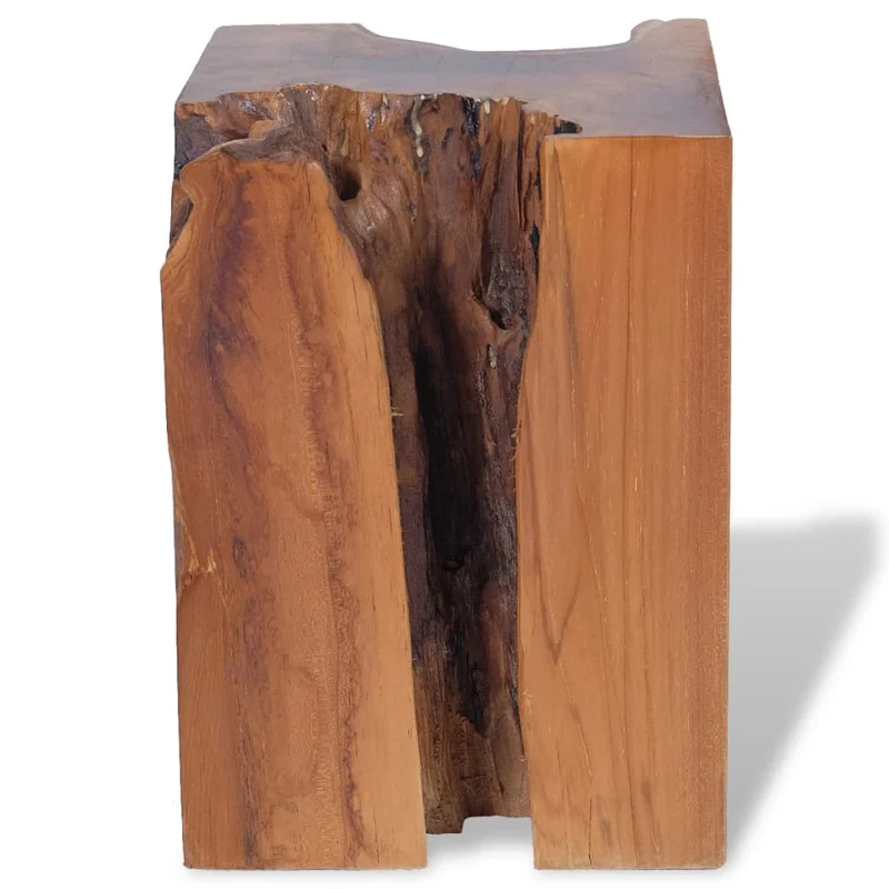 Tabouret assise support de plantes 30 x 30 x 40 cm en bois de teck massif brun DEC026334