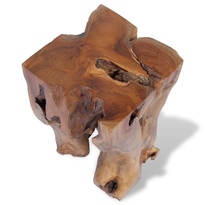 Tabouret assise support de plantes 30 x 30 x 40 cm en bois de teck massif brun DEC026334