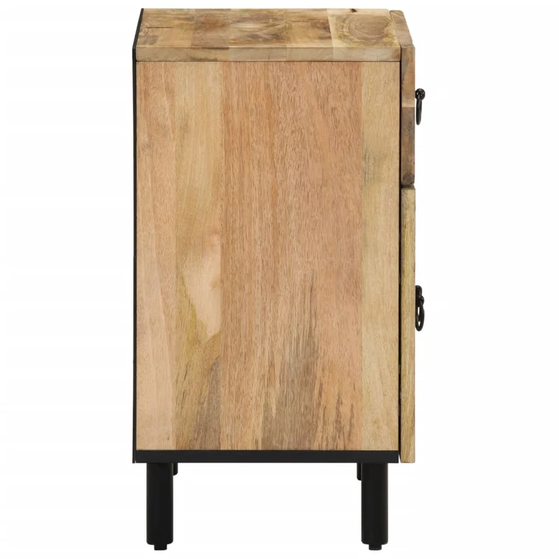 Table de chevet avec tiroir et compartiment de rangement 50 x 33 x 60 cm bois de manguier massif DEC033035