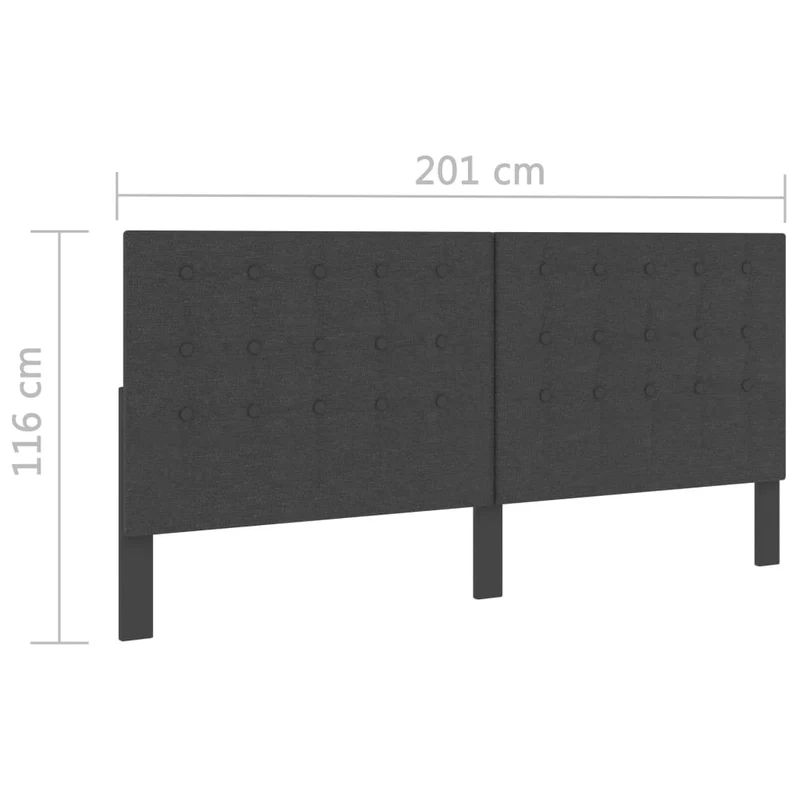 Tête de lit accessoire couchage chambre à coucher meuble touffetée 200 x 200 cm tissu gris foncé TDL0201992