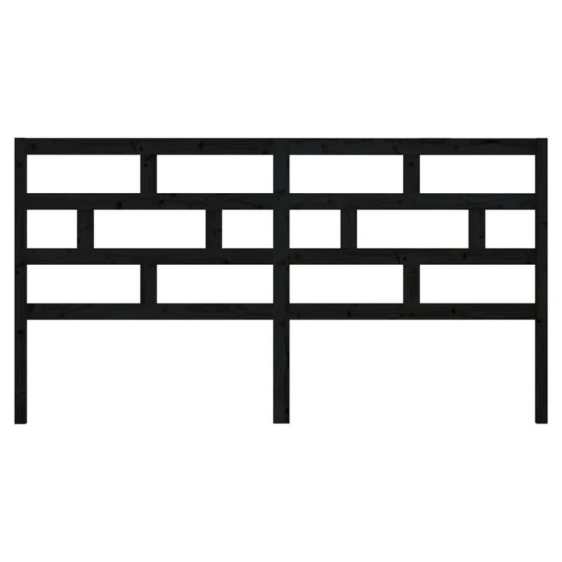 Tête de lit accessoire couchage chambre à coucher meuble 186 x 4 x 100 cm bois de pin noir TDL0202184