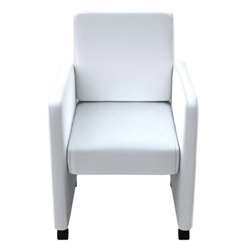 Lot de 4 chaises de salle à manger cuisine style moderne et confortable en synthétique blanc CDS021244