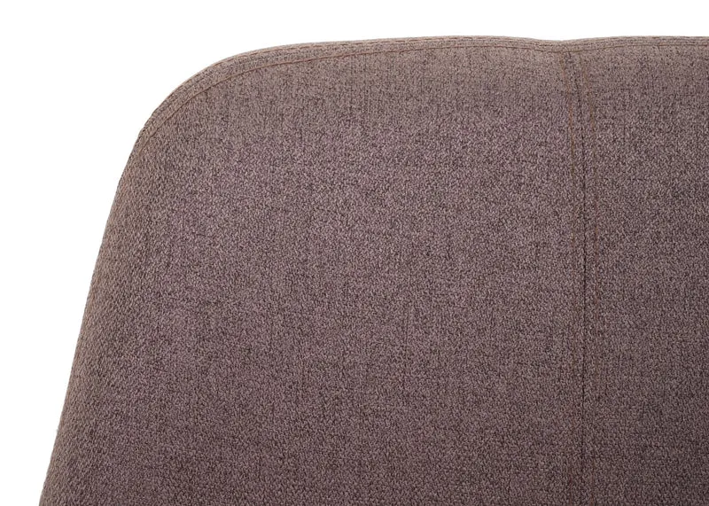 Chaise de salle à manger fauteuil de bureau en tissu marron en acier design pivotant rétro et moderne 04_0002273