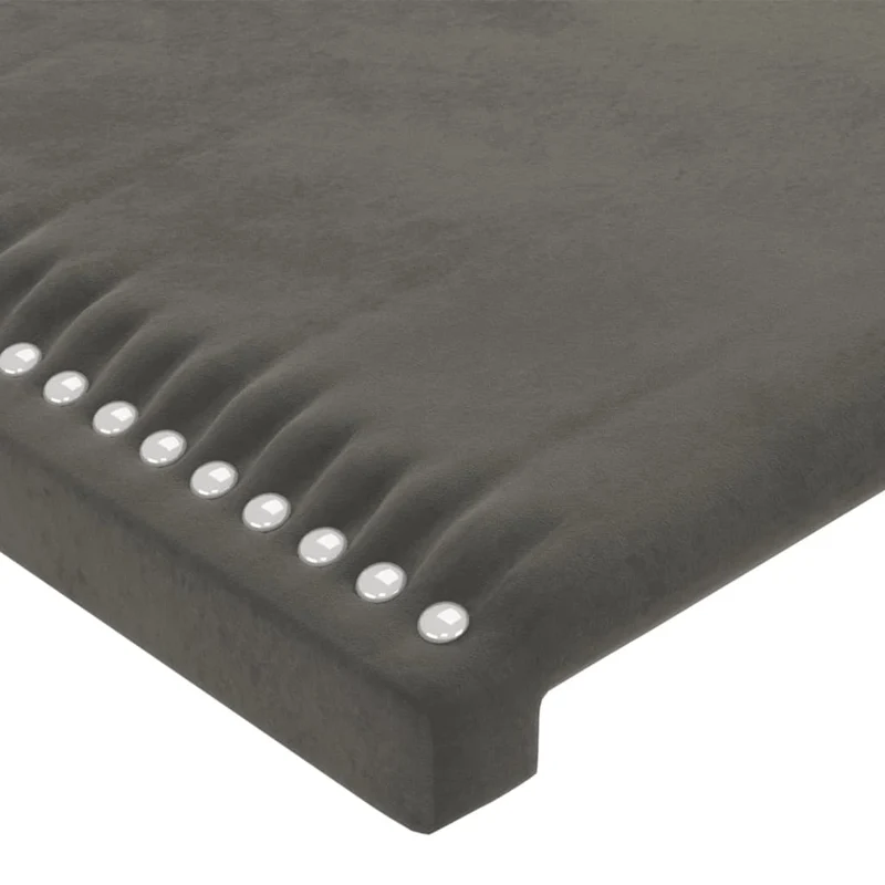 Tête de lit accessoire couchage chambre à coucher meuble à LED 203 x 16 x 78/88 cm tissu velours gris foncé TDL0201051