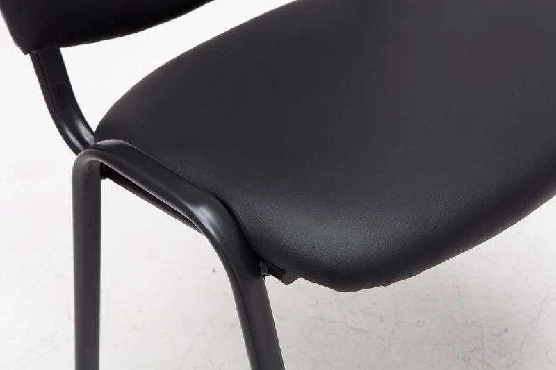 Chaise visiteur assise rembourrée en synthétique noir BUR10067