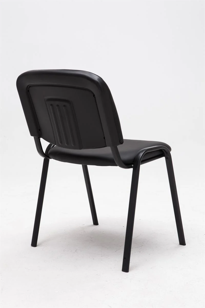 Chaise visiteur assise rembourrée en synthétique noir BUR10067