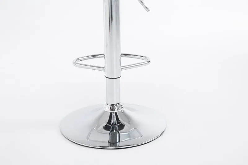 Tabouret de bar x1 avec dossier hauteur réglable en PVC noir cadre en métal chromé 10_0005798